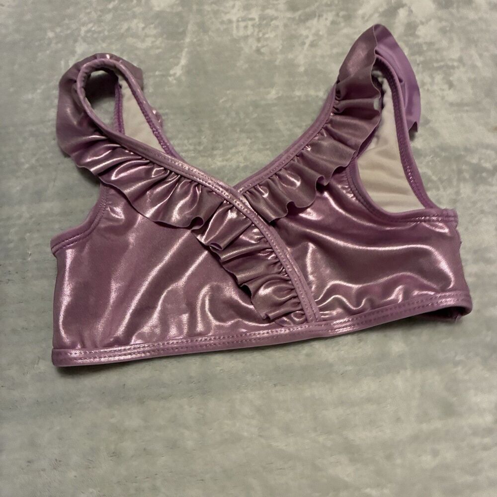Disney Parks Bikini Top Size 7/8 Iridescent Pink Sparkle Shine Swim Suit